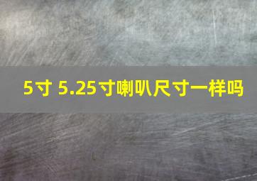 5寸 5.25寸喇叭尺寸一样吗